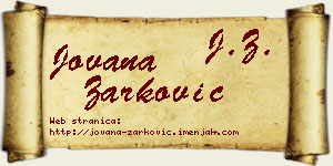 Jovana Žarković vizit kartica